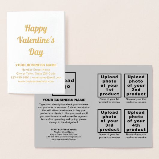 Grijs Zakelijk Merk op Valentijn Folie Kaart (Display)