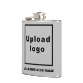 Grijs Zakelijk Merk op Vinyl Wrapped Flask Heupfles (Links)