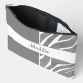 Grijs Zebra Strepen Patroon Etui (Open)