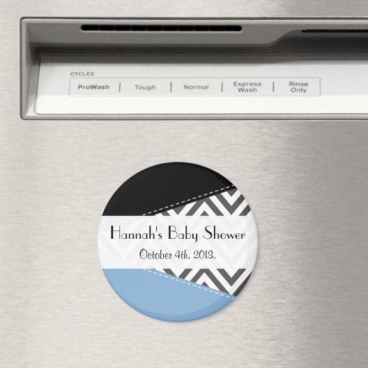 Grijs zigzag, Chevron, Zigzag Pattern, Baby shower Magneet (Insitu (Vaatwasser))