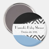 Grijs zigzag, Chevron, Zigzag Pattern, Baby shower Magneet (Voorkant / Achterkant)