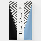 Grijs zigzag, Chevron, Zigzag Pattern, Sweet 16 Spandoek (Verticaal)