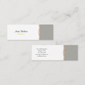 Grijs zigzag, Grijs Chevron, Geometrisch Patroon Mini Visitekaartje (Voorkant / Achterkant)