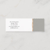 Grijs zigzag, Grijs Chevron, Geometrisch Patroon Mini Visitekaartje (Achterkant)