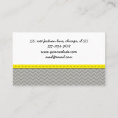 Grijs zigzag, Grijs Chevron, Geometrisch Patroon Visitekaartje (Achterkant)