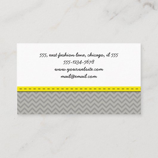 Grijs zigzag, Grijs Chevron, Geometrisch Patroon Visitekaartje (Achterkant)