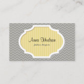 Grijs zigzag, Grijs Chevron, Geometrisch Patroon Visitekaartje (Voorkant)