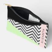 Grijs zigzag, Grijs Chevron, Mint, Jouw naam Etui (Open)
