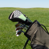 Grijs zigzag, Grijs Chevron, Mint, Jouw naam Golfheadcover (Insitu)