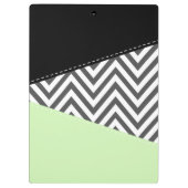 Grijs zigzag, Grijs Chevron, Mint, Jouw naam Klembord (Achterkant)