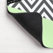 Grijs zigzag, Grijs Chevron, Mint, Jouw naam Muismat (Hoek)