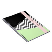 Grijs zigzag, Grijs Chevron, Mint, Jouw naam Notitieboek (Rechterzijde)