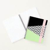 Grijs zigzag, Grijs Chevron, Mint, Jouw naam Notitieboek (Binnen)