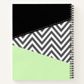 Grijs zigzag, Grijs Chevron, Mint, Jouw naam Notitieboek (Achterkant)