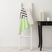 Grijs zigzag, Grijs Chevron, Mint, Jouw naam Sherpa Deken (In situ)