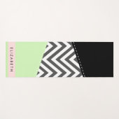 Grijs zigzag, Grijs Chevron, Mint, Jouw naam Yogamat (Voorkant (horizontaal))