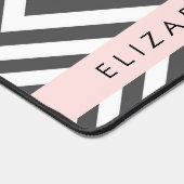 Grijs zigzag, Grijs Chevron, Paarse, Jouw naam Bureaumat (Hoek)