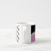 Grijs zigzag, Grijs Chevron, Paarse, Jouw naam Espresso Kop (Achterkant)