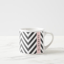 Grijs zigzag, Grijs Chevron, Paarse, Jouw naam Espresso Kop