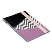 Grijs zigzag, Grijs Chevron, Paarse, Jouw naam Notitieboek (Rechterzijde)