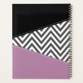 Grijs zigzag, Grijs Chevron, Paarse, Jouw naam Planner (Achterkant)