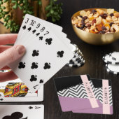 Grijs zigzag, Grijs Chevron, Paarse, Jouw naam Pokerkaarten (Insitu)