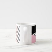 Grijs zigzag, Grijs Chevron, Roze, Jouw naam Espresso Kop (Achterkant)