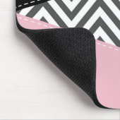 Grijs zigzag, Grijs Chevron, Roze, Jouw naam Muismat (Hoek)