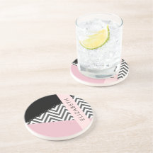 Grijs zigzag, Grijs Chevron, Roze, Jouw naam