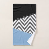 Grijs zigzag, Grijs Chevron, Zigzag Pattern, Blauw Bad Handdoek (Handdoek)