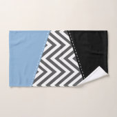 Grijs zigzag, Grijs Chevron, Zigzag Pattern, Blauw Bad Handdoek (Handdoek)