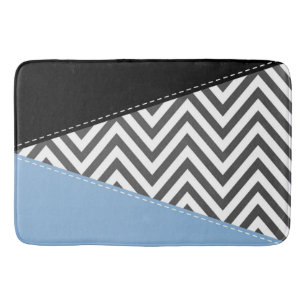 Grijs zigzag, Grijs Chevron, Zigzag Pattern, Blauw Badmat