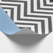 Grijs zigzag, Grijs Chevron, Zigzag Pattern, Blauw Cadeaupapier (Hoek)