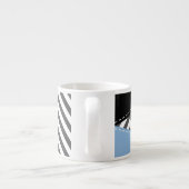 Grijs zigzag, Grijs Chevron, Zigzag Pattern, Blauw Espresso Kop (Achterkant)