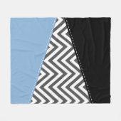 Grijs zigzag, Grijs Chevron, Zigzag Pattern, Blauw Fleece Deken (Voorkant (Horizontaal))