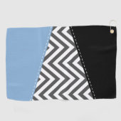 Grijs zigzag, Grijs Chevron, Zigzag Pattern, Blauw Golfhanddoek (Horizontaal)