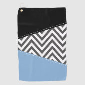 Grijs zigzag, Grijs Chevron, Zigzag Pattern, Blauw Golfhanddoek (Voorkant)