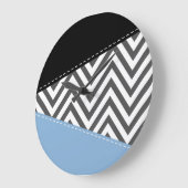 Grijs zigzag, Grijs Chevron, Zigzag Pattern, Blauw Grote Klok (Hoek)