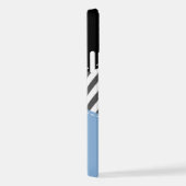 Grijs zigzag, Grijs Chevron, Zigzag Pattern, Blauw iPhone Hoesje (Rechterkant)