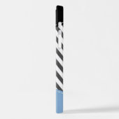 Grijs zigzag, Grijs Chevron, Zigzag Pattern, Blauw iPhone Hoesje (Linkerkant)