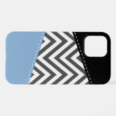 Grijs zigzag, Grijs Chevron, Zigzag Pattern, Blauw iPhone Hoesje (Achterkant horizontaal)