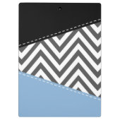 Grijs zigzag, Grijs Chevron, Zigzag Pattern, Blauw Klembord (Achterkant)