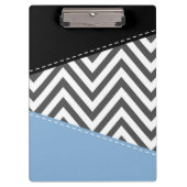 Grijs zigzag, Grijs Chevron, Zigzag Pattern, Blauw Klembord (Voorkant)