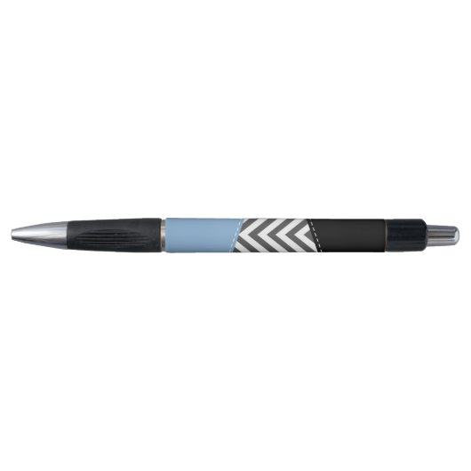 Grijs zigzag, Grijs Chevron, Zigzag Pattern, Blauw Pen (Voorkant)