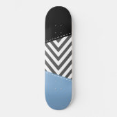 Grijs zigzag, Grijs Chevron, Zigzag Pattern, Blauw Persoonlijk Skateboard (Voorkant)