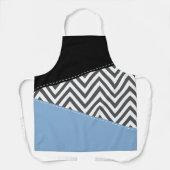 Grijs zigzag, Grijs Chevron, Zigzag Pattern, Blauw Schort (Voorkant)