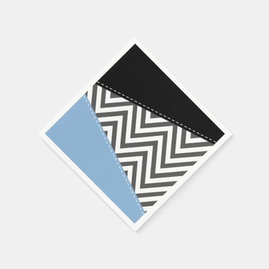 Grijs zigzag, Grijs Chevron, Zigzag Pattern, Blauw Servet (Hoek)