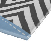Grijs zigzag, Grijs Chevron, Zigzag Pattern, Blauw Snijplank (Hoek)