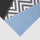 Grijs zigzag, Grijs Chevron, Zigzag Pattern, Blauw Tissuepapier (Detail)