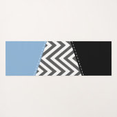 Grijs zigzag, Grijs Chevron, Zigzag Pattern, Blauw Yogamat (Achterkant (horizontaal))